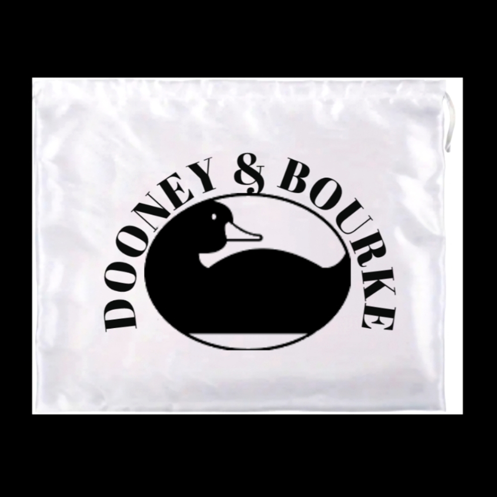 12 X 15.5 ACTUAL SIZE White Dust Bag with Fashion Art Logo